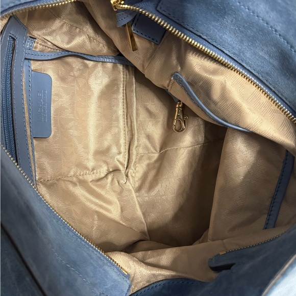 Michael Kors Blue Suede Hobo Shoulder Bag - Picture 7 of 7